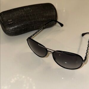 Chanel Black Aviator Sunglasses